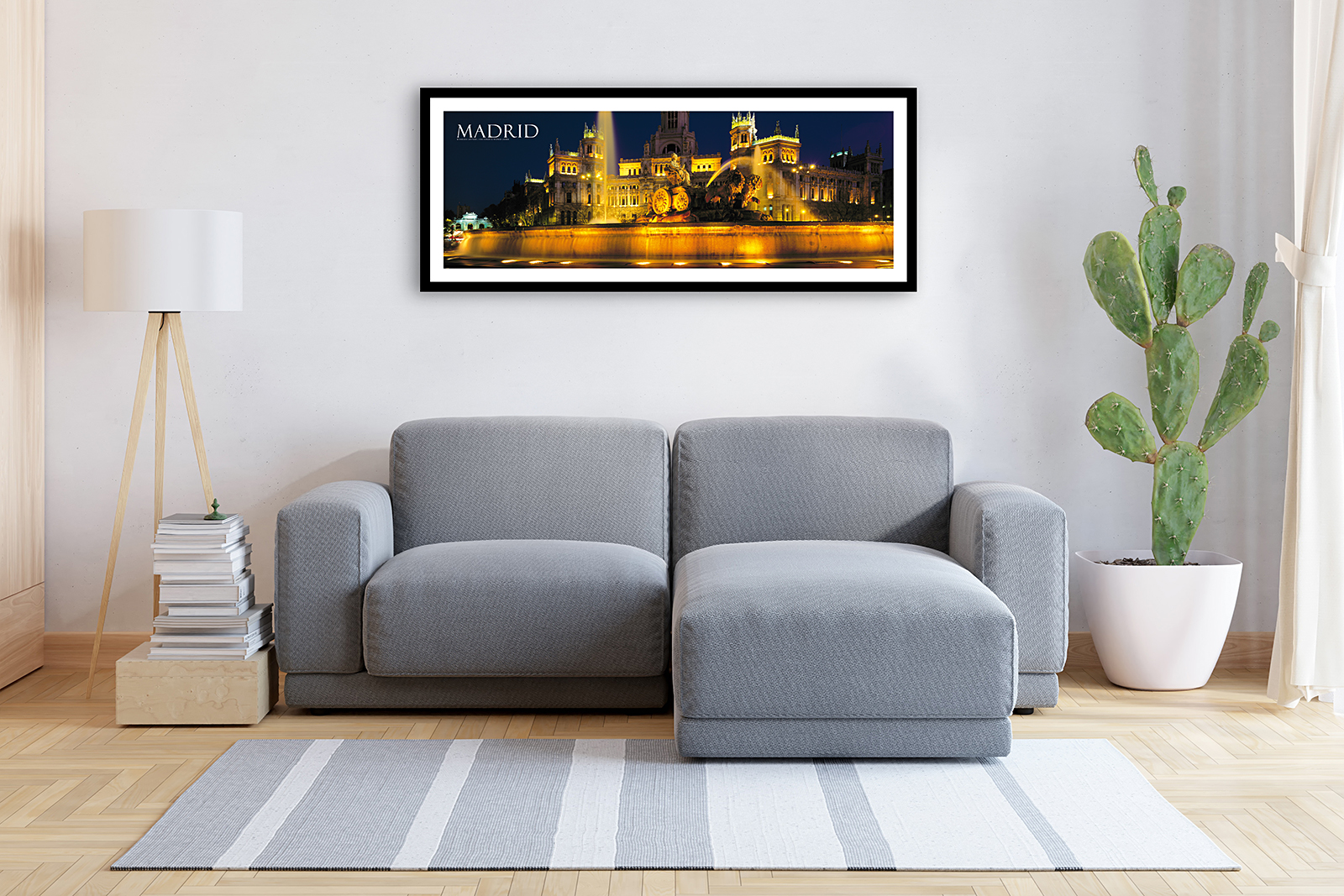 Póster fotográfico panorámico de la Fuente de Cibeles en Madrid, impresión de alta calidad ideal para decorar hogares, oficinas, restaurantes y hoteles; souvenir perfecto y regalo para estudiantes, viajeros, madrileños y amantes de la fotografía.