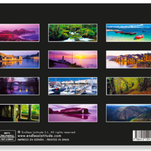 Contraportada de libro de fotografía de Galicia en tapa dura con panorámicas únicas y colores vibrantes