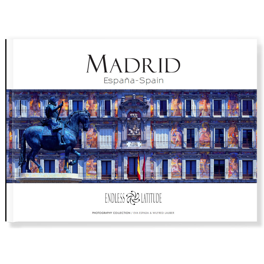 Libro de fotografía de Madrid en tapa dura con panorámicas únicas y colores vibrantes